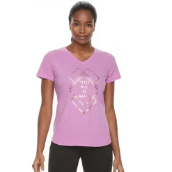 Women's Tek Gear® Essential Short Sleeve Graphic Tee -Casual Wear Hub 2631893 Amazing Purple