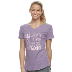 Women's Tek Gear® Essential Short Sleeve Graphic Tee -Casual Wear Hub 2631893 Believe In You