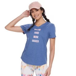Women's Tek Gear® Essential Short Sleeve Graphic Tee -Casual Wear Hub 2631893 Dream Hard