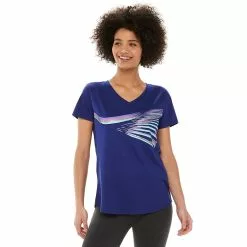 Women's Tek Gear® Essential Short Sleeve Graphic Tee -Casual Wear Hub 2631893 Fly Lines Blue