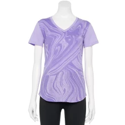 Women's Tek Gear® Essential Short Sleeve Graphic Tee -Casual Wear Hub 2631893 Light Purple Marble