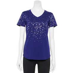 Women's Tek Gear® Essential Short Sleeve Graphic Tee -Casual Wear Hub 2631893 Navy Splatter