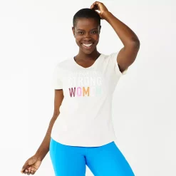 Women's Tek Gear® Essential Short Sleeve Graphic Tee -Casual Wear Hub 2631893 Peach Strong Women