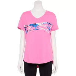 Women's Tek Gear® Essential Short Sleeve Graphic Tee -Casual Wear Hub 2631893 Pink Dye Graphic