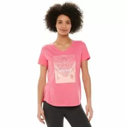 Women's Tek Gear® Essential Short Sleeve Graphic Tee -Casual Wear Hub 2631893 Stay Bold Pink