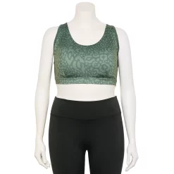Plus Size Tek Gear® Racerback Low-Impact Sports Bra 65 Plus Size Tek Gear® Racerback Low-Impact Sports Bra -Casual Wear Hub 2750546 Green Leopard