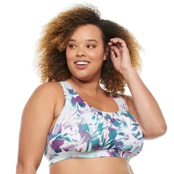 Plus Size Tek Gear® Racerback Low-Impact Sports Bra 46 Plus Size Tek Gear® Racerback Low-Impact Sports Bra -Casual Wear Hub 2750546 White Tropical Print