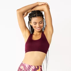 Tek Gear® Seamless Low-Impact Sports Bra -Casual Wear Hub 2976589 Night Sangria