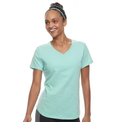 Women's Tek Gear® Essential Short Sleeve Tee -Casual Wear Hub 3090387 Aqua Silver Heather