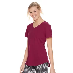 Women's Tek Gear® Essential Short Sleeve Tee -Casual Wear Hub 3090387 Cherry Fusion