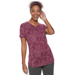 Women's Tek Gear® Essential Burnout Tee -Casual Wear Hub 3090912 Burnout Dark Pink