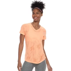 Women's Tek Gear® Essential Burnout Tee -Casual Wear Hub 3090912 Burnout Flower Orange