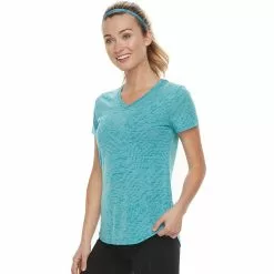 Women's Tek Gear® Essential Burnout Tee -Casual Wear Hub 3090912 Burnout Teal