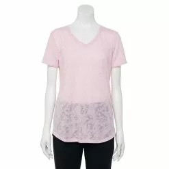 Women's Tek Gear® Essential Burnout Tee -Casual Wear Hub 3090912 Light Pink Burnout