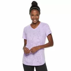 Women's Tek Gear® Essential Burnout Tee -Casual Wear Hub 3090912 Marble Light Purple