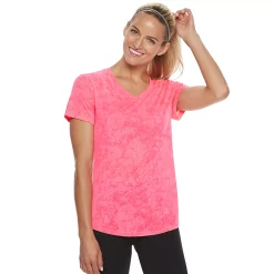 Women's Tek Gear® Essential Burnout Tee -Casual Wear Hub 3090912 Marble Retro Pink
