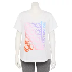 Plus Size Tek Gear® Essential Short Sleeve V-Neck Tee -Casual Wear Hub 3112953 Cream Goals