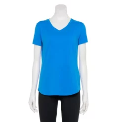 Petite Tek Gear® Moisture-Wicking V-Neck Tee -Casual Wear Hub 3220626 Beyond Blue