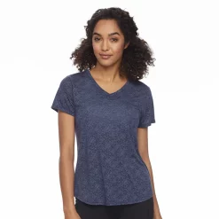 Petite Tek Gear® Moisture-Wicking V-Neck Tee -Casual Wear Hub 3220626 Navy Romance