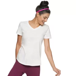 Petite Tek Gear® Moisture-Wicking V-Neck Tee -Casual Wear Hub 3220626 White