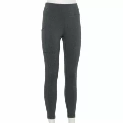 Women's Tek Gear® Essential High-Waisted Leggings -Casual Wear Hub 4276683 Dark Gray