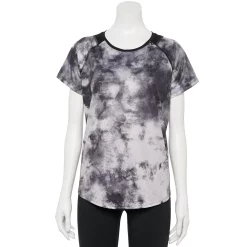 Women's Tek Gear® Baselayer Performance Tee -Casual Wear Hub 4348005 Light Gray Tie Dye