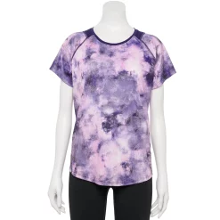 Women's Tek Gear® Baselayer Performance Tee -Casual Wear Hub 4348005 Purple Tie Dye
