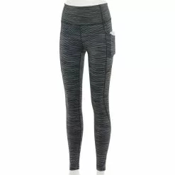 Women's Tek Gear® High-Waisted Pocket Leggings -Casual Wear Hub 4490797 Spacedye Black