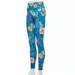 Women's Tek Gear® High-Waisted Pocket Leggings -Casual Wear Hub 4490797 Teal Floral