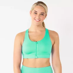 Tek Gear® Zip-Front Medium-Impact Sports Bra 34 Tek Gear® Zip-Front Medium-Impact Sports Bra -Casual Wear Hub 4657353 Aqua Stone