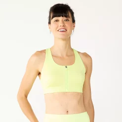 Tek Gear® Zip-Front Medium-Impact Sports Bra 33 Tek Gear® Zip-Front Medium-Impact Sports Bra -Casual Wear Hub 4657353 Real Lemon