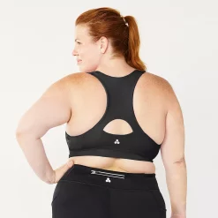 Plus Size Tek Gear® Zip-Front Medium Impact Sports Bra -Casual Wear Hub 4787908 ALT