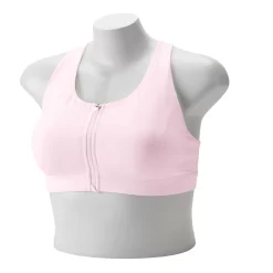 Plus Size Tek Gear® Zip-Front Medium Impact Sports Bra -Casual Wear Hub 4787908 Adoring Lilac