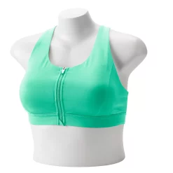 Plus Size Tek Gear® Zip-Front Medium Impact Sports Bra -Casual Wear Hub 4787908 Aqua Stone