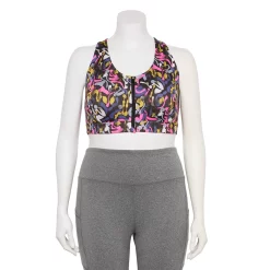 Plus Size Tek Gear® Zip-Front Medium Impact Sports Bra