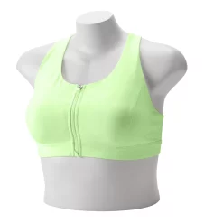 Plus Size Tek Gear® Zip-Front Medium Impact Sports Bra -Casual Wear Hub 4787908 Brisk Mint