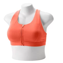 Plus Size Tek Gear® Zip-Front Medium Impact Sports Bra -Casual Wear Hub 4787908 Coral Medley