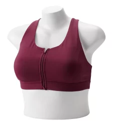 Plus Size Tek Gear® Zip-Front Medium Impact Sports Bra -Casual Wear Hub 4787908 Night Sangria