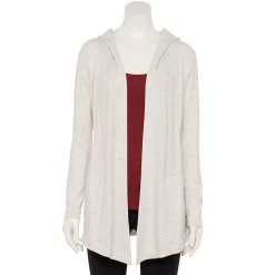 Women's Tek Gear® French Terry Hooded Wrap -Casual Wear Hub 4997889 Light Shade Heather