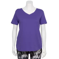 Plus Size Tek Gear® Core V-Neck Tee -Casual Wear Hub 4998289 Blake Grape