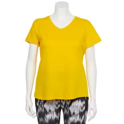 Plus Size Tek Gear® Core V-Neck Tee -Casual Wear Hub 4998289 Campfire