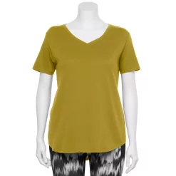 Plus Size Tek Gear® Core V-Neck Tee -Casual Wear Hub 4998289 Lime Verbena