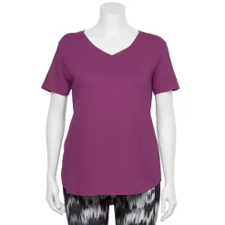 Plus Size Tek Gear® Core V-Neck Tee -Casual Wear Hub 4998289 Ravishing Orchid