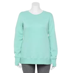 Plus Size Tek Gear® Ultrasoft Fleece Crewneck Sweatshirt -Casual Wear Hub 5000133 Aqua Crystal