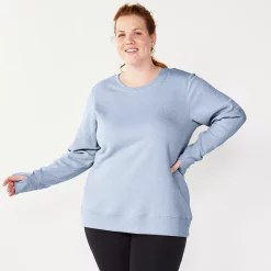 Plus Size Tek Gear® Ultrasoft Fleece Crewneck Sweatshirt -Casual Wear Hub 5000133 Ava Lavender