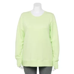 Plus Size Tek Gear® Ultrasoft Fleece Crewneck Sweatshirt -Casual Wear Hub 5000133 Awakening Green