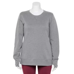 Plus Size Tek Gear® Ultrasoft Fleece Crewneck Sweatshirt -Casual Wear Hub 5000133 Charcoal