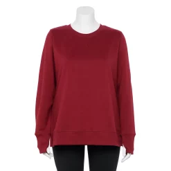 Plus Size Tek Gear® Ultrasoft Fleece Crewneck Sweatshirt -Casual Wear Hub 5000133 Cherry Fusion