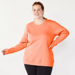 Plus Size Tek Gear® Ultrasoft Fleece Crewneck Sweatshirt -Casual Wear Hub 5000133 Endless Lava