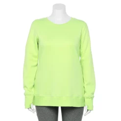 Plus Size Tek Gear® Ultrasoft Fleece Crewneck Sweatshirt -Casual Wear Hub 5000133 Green Romantica